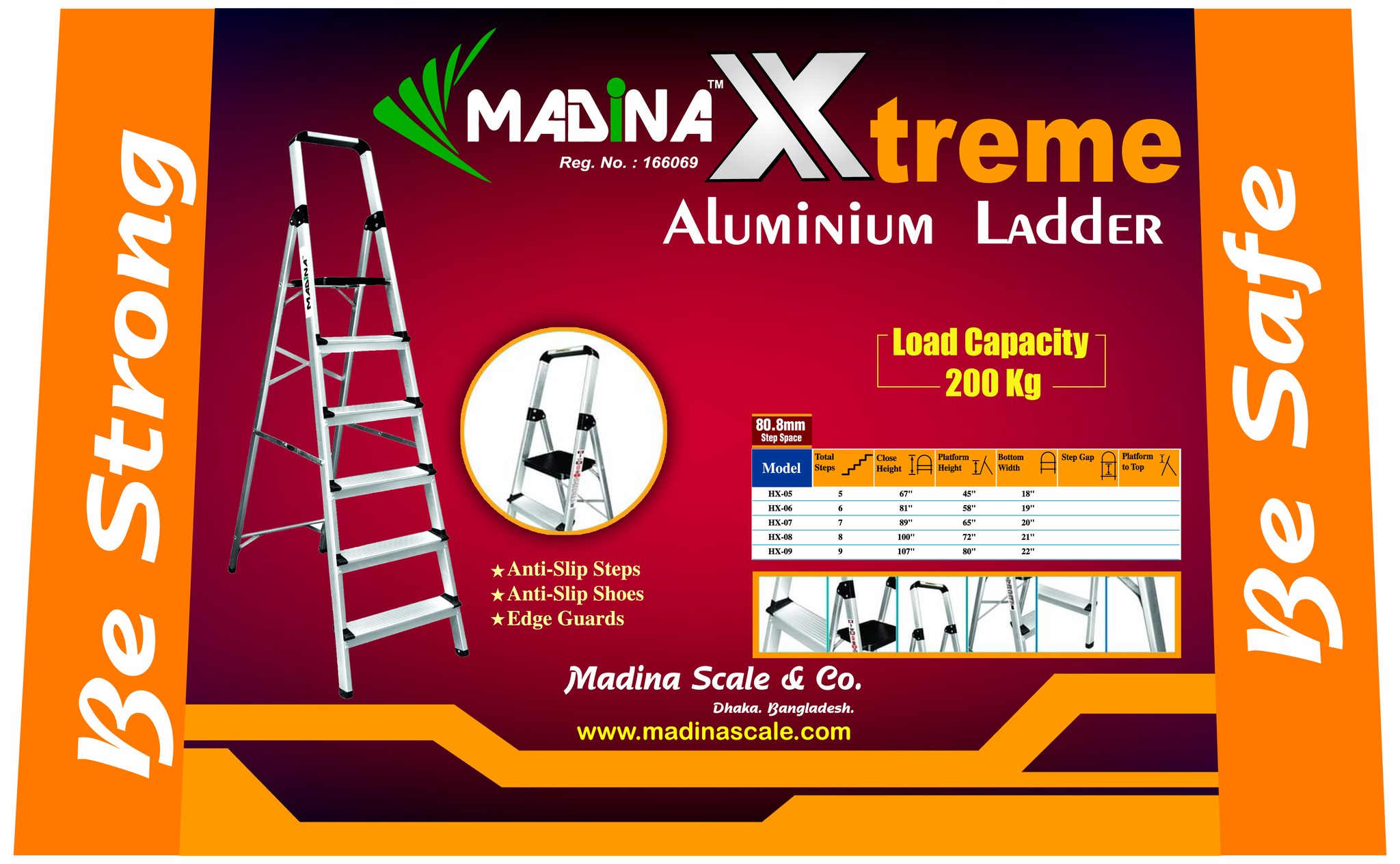 Madina Aluminum Ladder-Xtreme-Heavy-5 Step