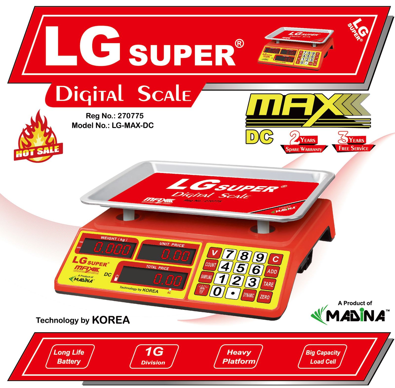 LG Super 5kg/1g-MAX-DC TYPE- Digital Scale