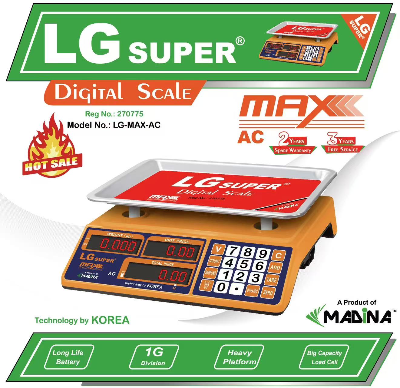 LG Super 5kg/1g-MAX-AC TYPE- Digital Scale